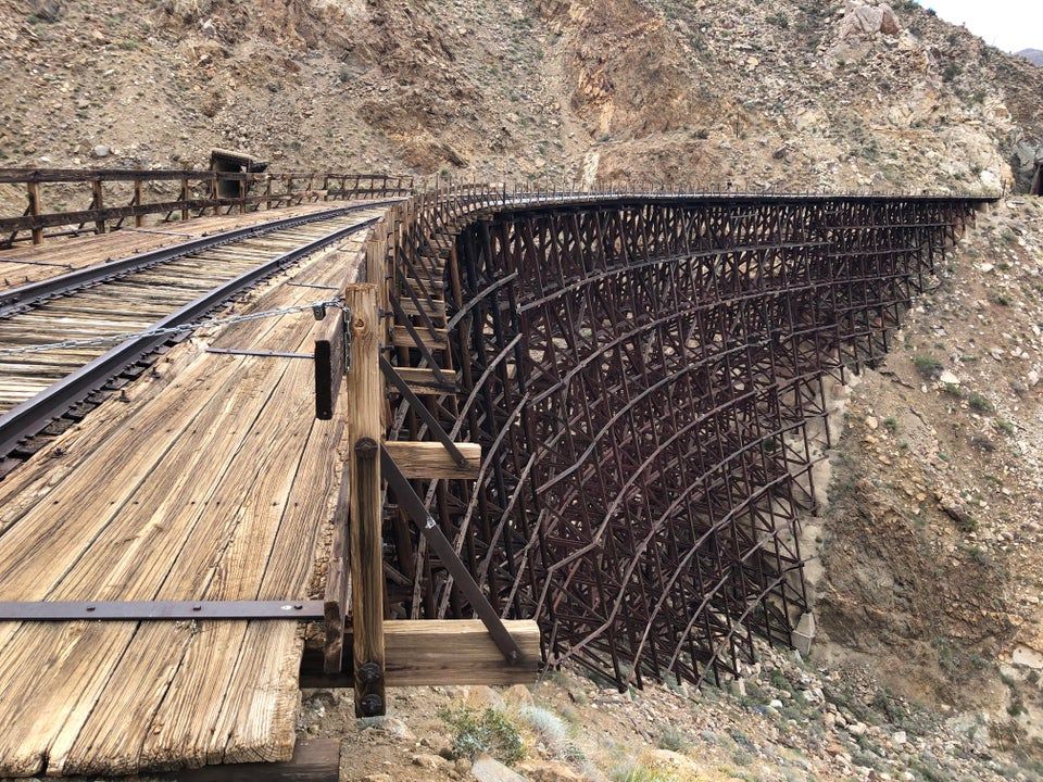Abandoned train bridge in California