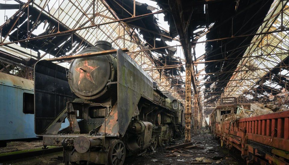 Abandoned train yard in Hungary