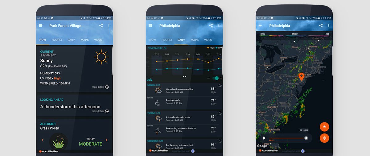 AccuWeather weather app