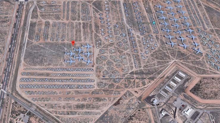 Airplane Boneyard   Google Maps Coordinates 32