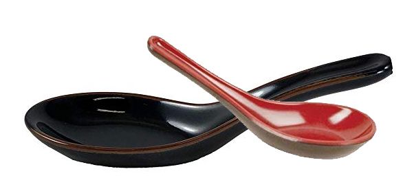 Chinese soup spoon has a thick handle