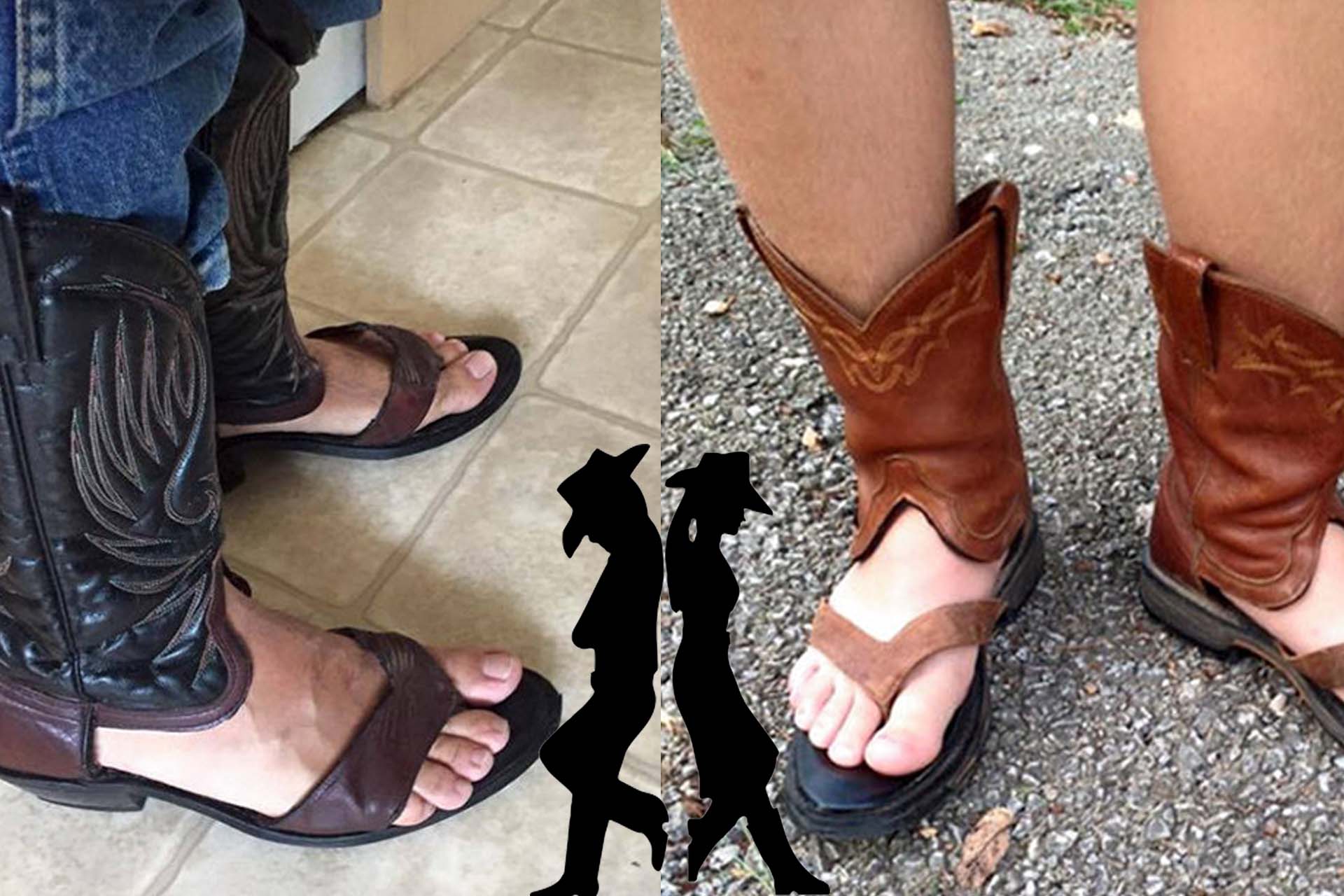 Cowboy Boot Flip Flops Styles