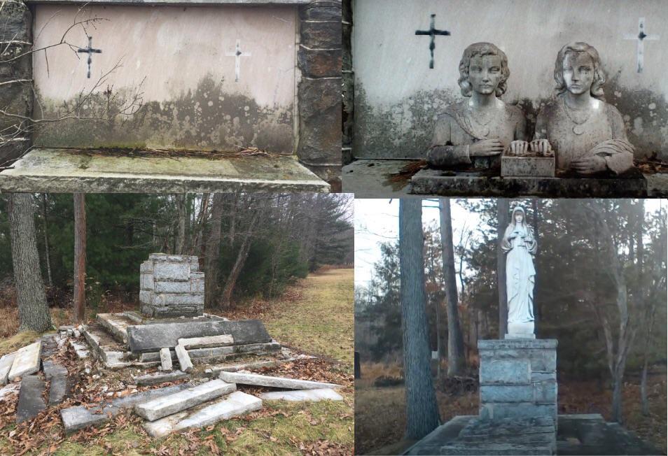 Creepy statues alter and stage
