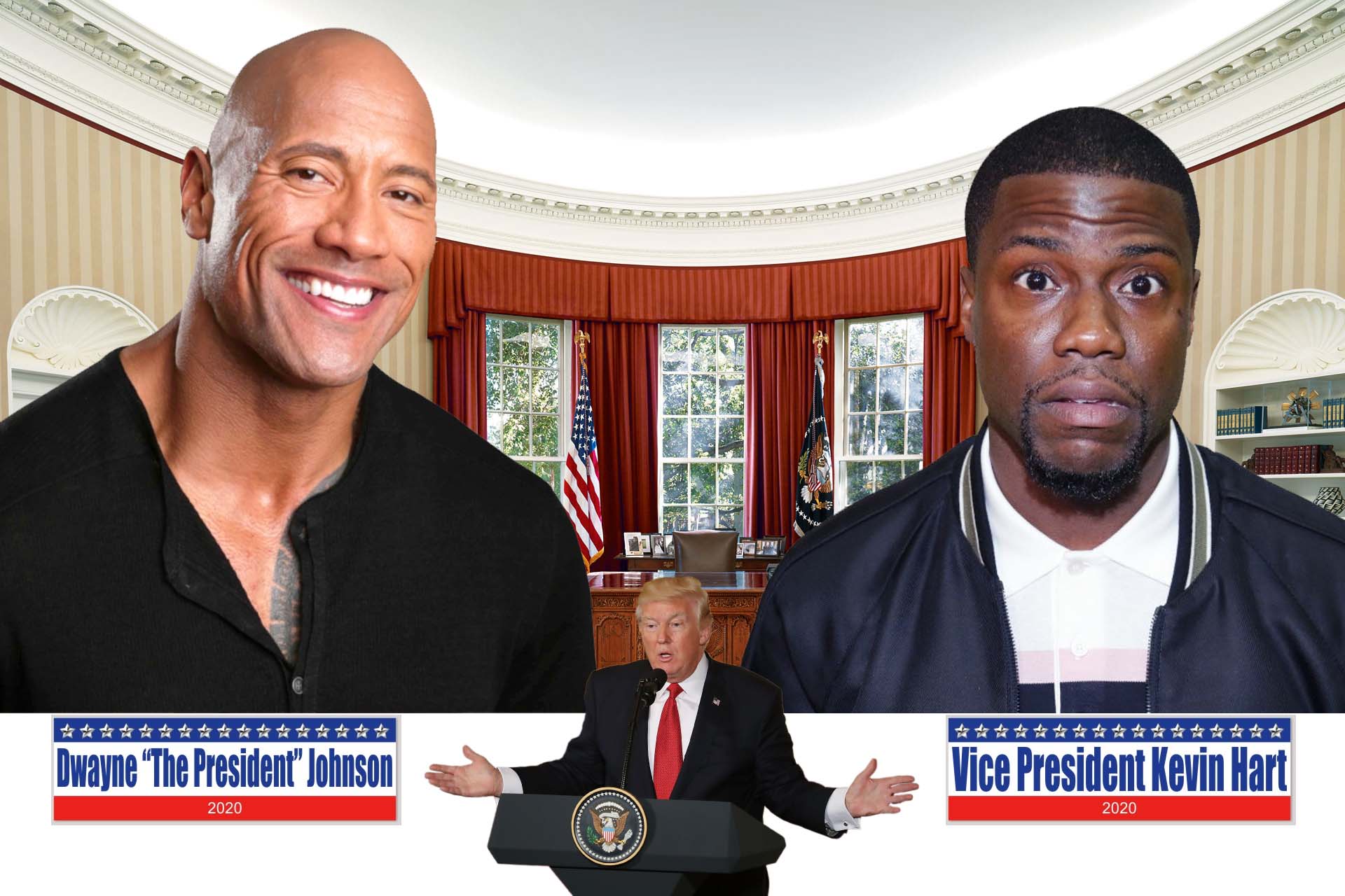 Dwayne The President Johnson and Vice President Kevin Hart