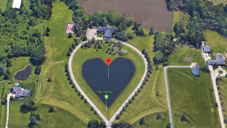 Heart Shaped Lake   Google Maps Coordinates 41