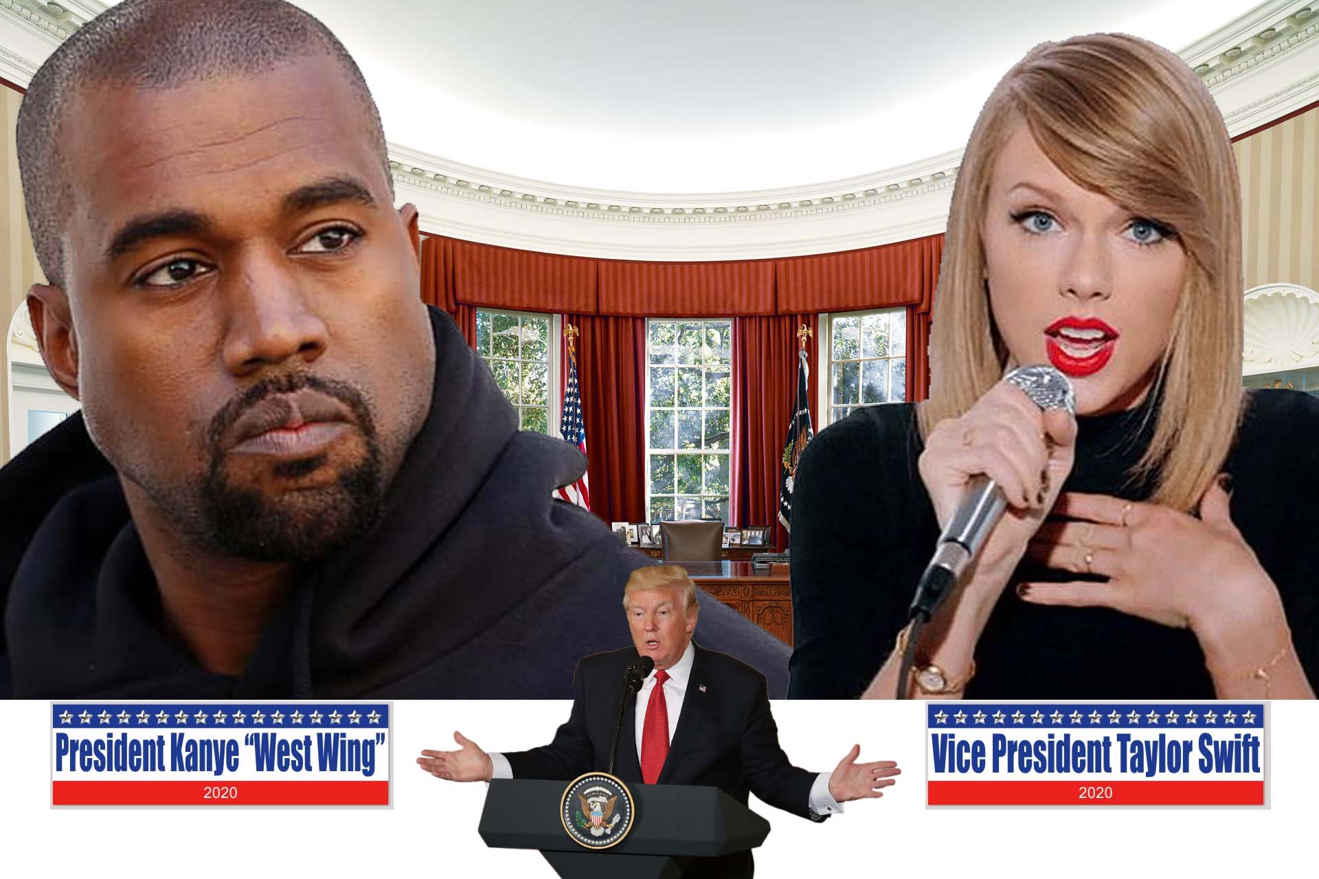 President Kanye West Wing and Vice President Taylor Swift