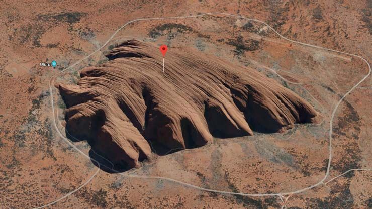 Uluru Ayers Rock   Google Maps Coordinates  25