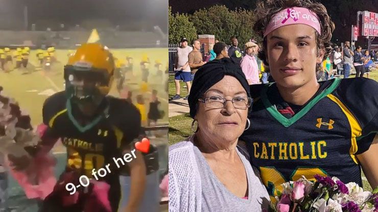 teen hugged his grandmother