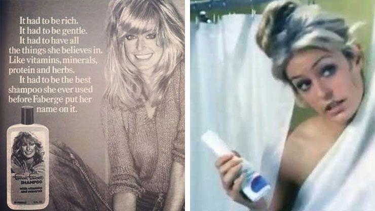 Farrah s first gig was for hair products