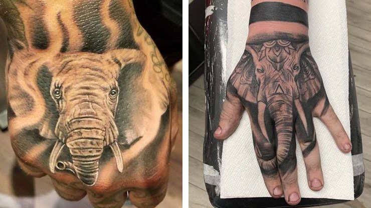 Elephant Hand Tattoos For Men
