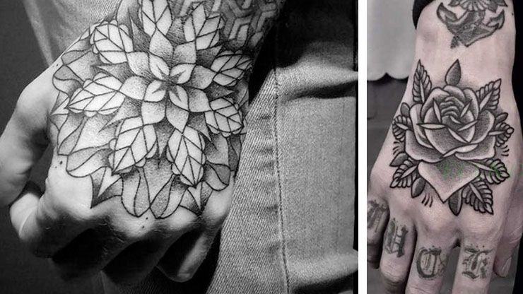 Flower Hand Tattoos For Men 2