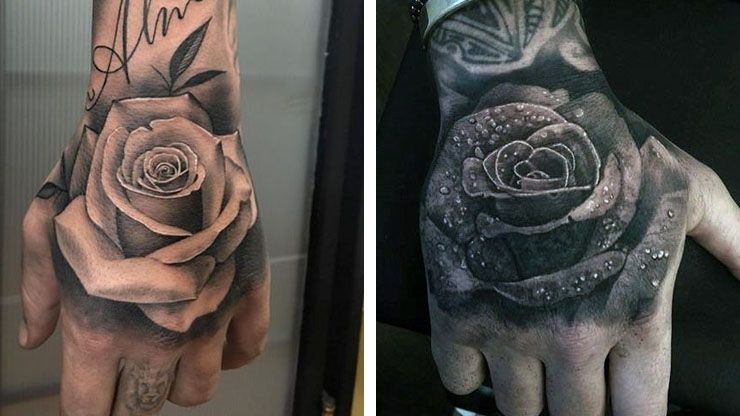 Flower Hand Tattoos For Men