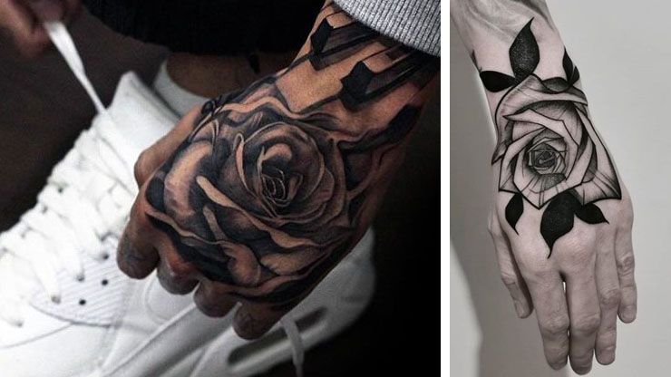 Rose Hand Tattoos For Men 2