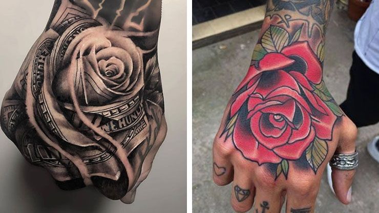 Rose Hand Tattoos For Men
