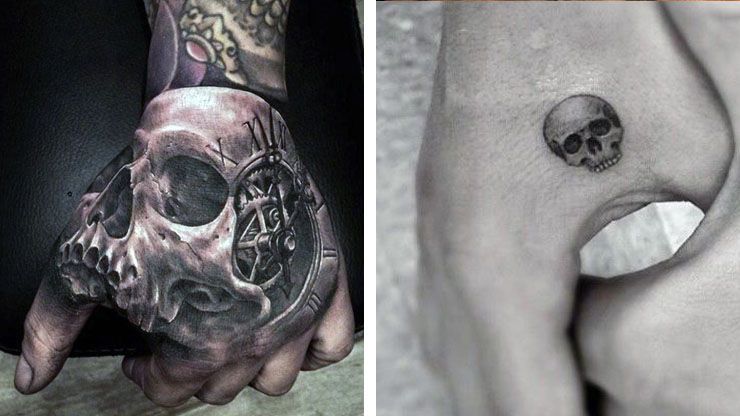 Skull Hand Tattoos For Men